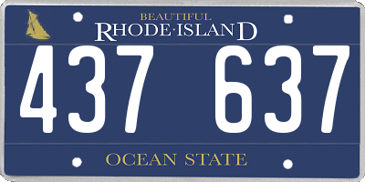 RI license plate 437637