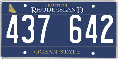 RI license plate 437642