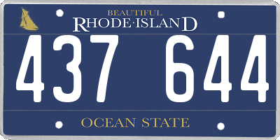 RI license plate 437644