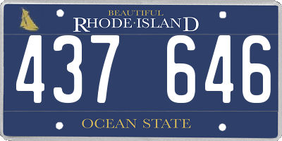 RI license plate 437646