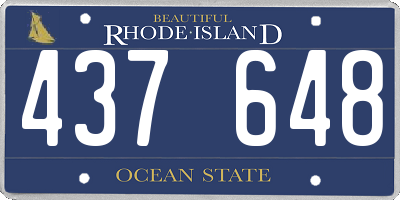 RI license plate 437648