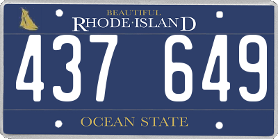 RI license plate 437649