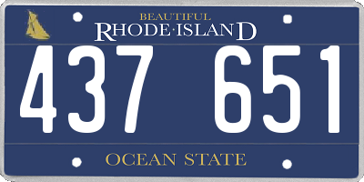 RI license plate 437651
