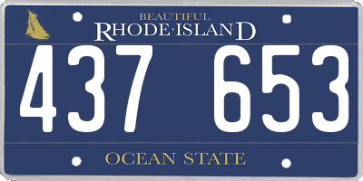 RI license plate 437653