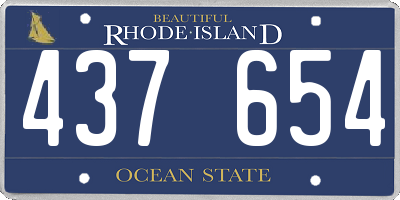 RI license plate 437654