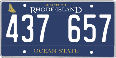 RI license plate 437657