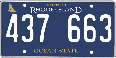 RI license plate 437663