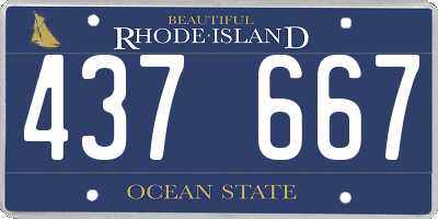 RI license plate 437667