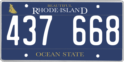 RI license plate 437668