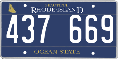 RI license plate 437669
