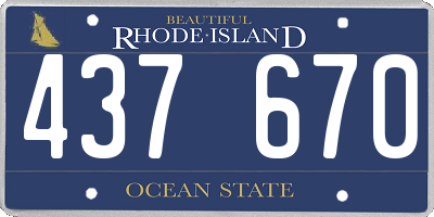 RI license plate 437670