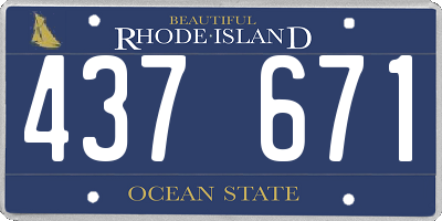 RI license plate 437671