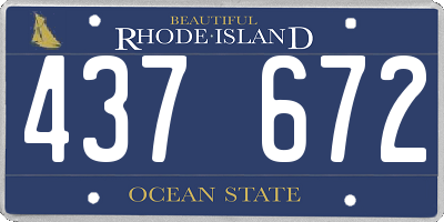 RI license plate 437672