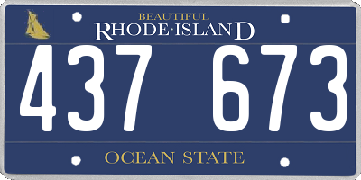 RI license plate 437673