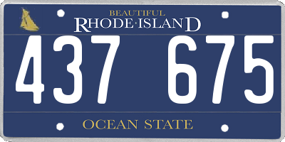 RI license plate 437675