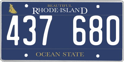 RI license plate 437680