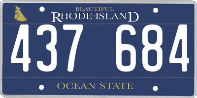 RI license plate 437684