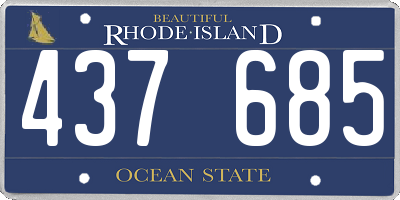 RI license plate 437685
