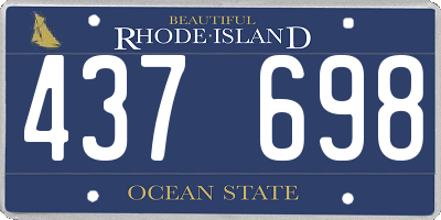 RI license plate 437698