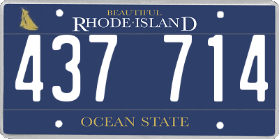 RI license plate 437714