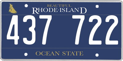 RI license plate 437722