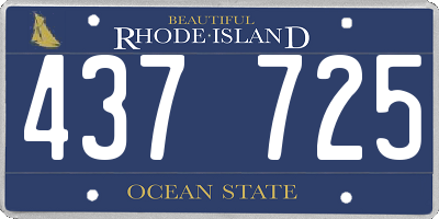 RI license plate 437725