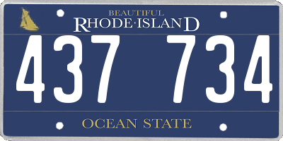 RI license plate 437734