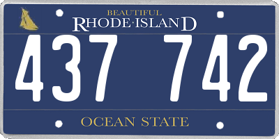 RI license plate 437742
