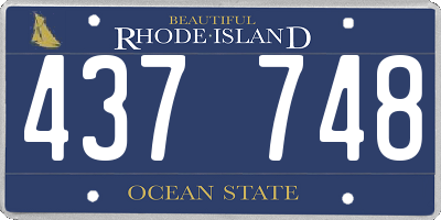 RI license plate 437748