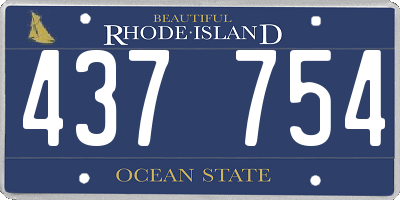 RI license plate 437754