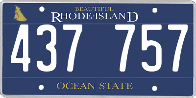 RI license plate 437757