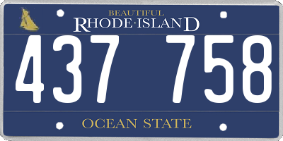RI license plate 437758