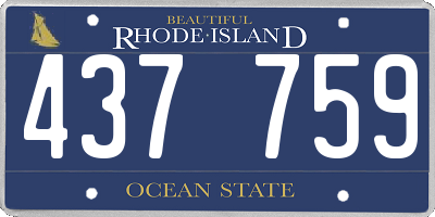 RI license plate 437759