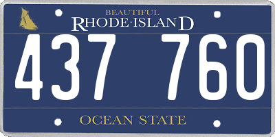 RI license plate 437760