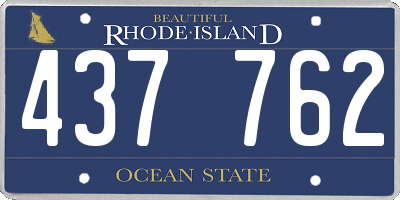 RI license plate 437762