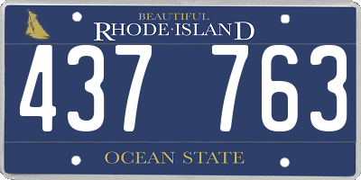 RI license plate 437763