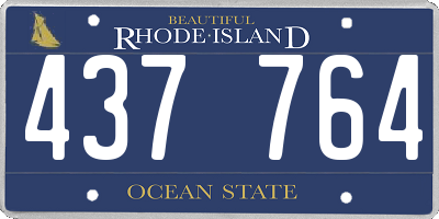 RI license plate 437764