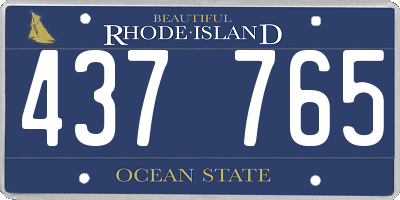 RI license plate 437765