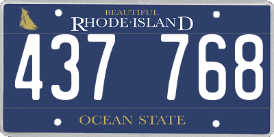 RI license plate 437768
