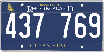 RI license plate 437769