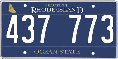 RI license plate 437773