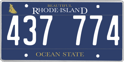 RI license plate 437774