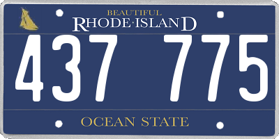 RI license plate 437775