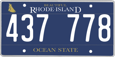 RI license plate 437778