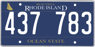 RI license plate 437783