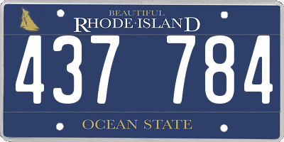 RI license plate 437784