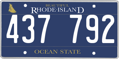 RI license plate 437792