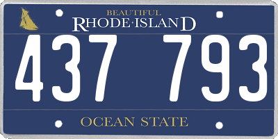 RI license plate 437793