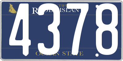 RI license plate 4378