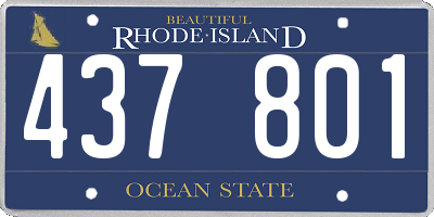 RI license plate 437801
